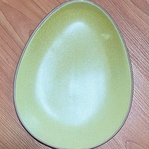 Threshold Stoneware Egg-Shaped easter Plate 8-3/4” X 7”  YELLOW